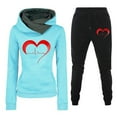 thumbnail image 1 of Ensemble de Mode Décontractée pour Femmes Pull à Capuche Imprimé Uni Pantalon, 1 of 1