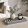 thumbnail image 5 of Handicrafts Home Handmade Wooden Tray- Multipurpose Decorative Coffee Table Centerpiece Tray, Black & White 11 x 17 inches, 5 of 6