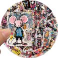 thumbnail image 2 of Paquete de pegatinas con motivos de grafitis inspirados en Basquiat, 50 unidades, impermeables, 2 of 2