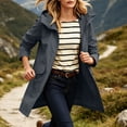 thumbnail image 6 of Zynoxe Women's Waterproof Windbreaker Jackets Relaxed Mid-Length Long Sleeve Casual Jackets Fashion Zip Up Hooded Jacket for Women Lightweight Solid Color Outdoor Hiking Trench Coat with Pockets S, 6 of 9