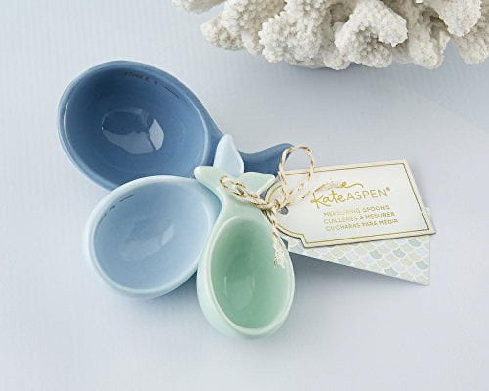 新規購入 Kate Aspen Whale Collection Ceramic 3-pcs Measuring Spoons 文学・小説