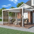 thumbnail image 7 of 10'x12' Gazebo Universal Replacement Privacy Curtain, Outdoor 4-Panels Sidewall Curtains with Zipper, Hooks and Rings Included for Garden, Backyard and Patio (Khaki, 6.9ft X 9.7ft Netting), 7 of 7