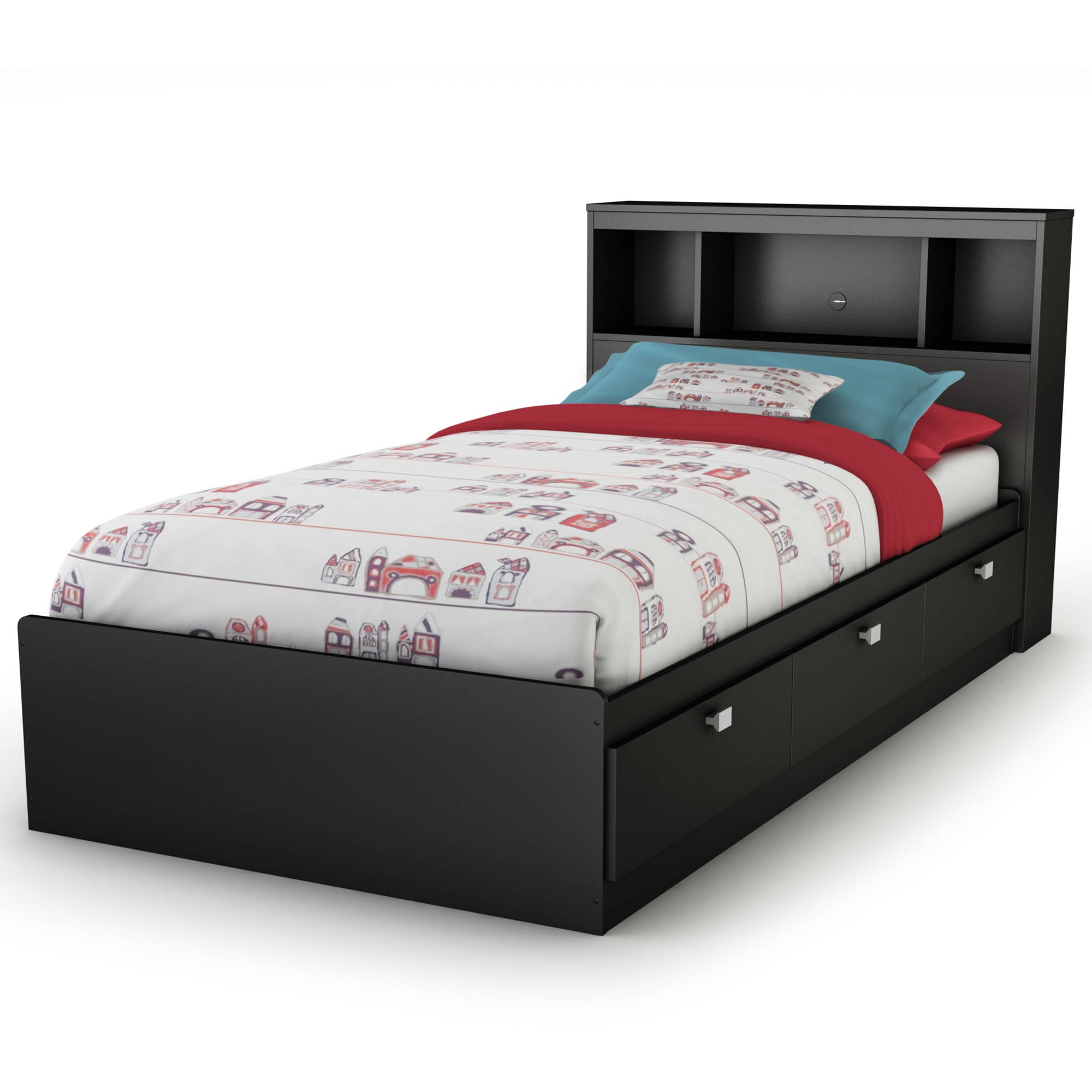 South S Spark 3 Drawer Storage Bed, Twin Bed Headboard Size
