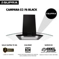 thumbnail image 2 of Campana Extractora Decorativa De Pared En Cristal Curvo Negro De 76 Cm SUPRA CC-76-BLACK, 2 of 7