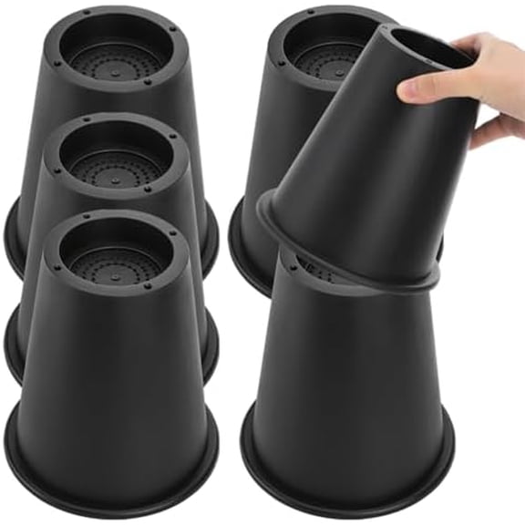 6 Pack 6 Inch Heavy Duty Bed Risers, Round Furniture Riser with Non-Slip Foam Pad, Stackable Couch Lift Riser, Furniture Elevator for Under Bed Storage, College Dorm, Office, Sofa, Table$$