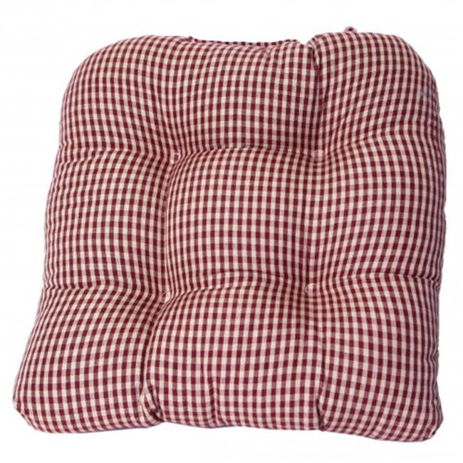 RED 15" x 15" by BH Set of 4 KITCHEN CHAIR PADS CUSHIONS w/strings 