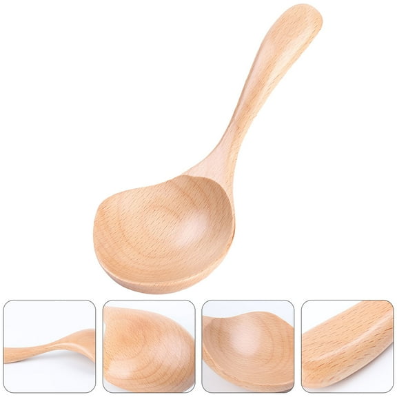 Worgeous Fashion Plastic Soup Spoon for Home Use Large Kitchen Tool with Light Brown Color