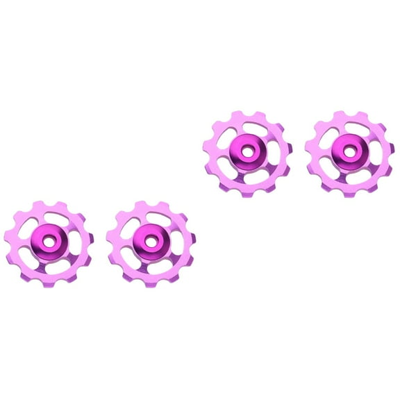 HOMEMAXS 4 Pcs Aluminum Alloy Bike Wheel Rear Derailleur Pulley 11T for (Purple)