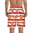 thumbnail image 3 of Bixox Men's Red Lobster printing Casual Classic Fit Short Summer Beach Shorts, 3 of 6