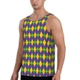thumbnail image 2 of Xecao Mardi Gras Men's Tank Top Workout Quick Dry Sleeveless Gym Jogging Muscle Shirts Summer Swim Beach Tops, 2 of 9