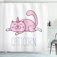 thumbnail image 1 of Ambesonne Unicorn Cat Shower Curtain, Pink Funny Mascot, 69"Wx75"L, Pink Lilac White, 1 of 3