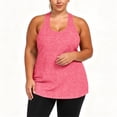 thumbnail image 4 of Uootdi Gym Tops for Women U Neck Sleeveless Racerback Keyhole Cutout Plain Marled Knit Tank Tops for Women Relaxed Fit Workout Sweat Wicking Womens Tees, 4 of 9