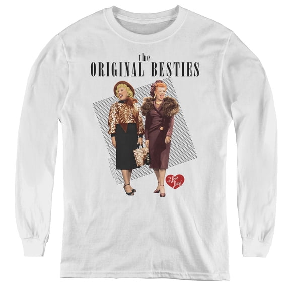 I Love Lucy Original Bestie Youth Long Sleeve T-Shirt White