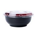 thumbnail image 6 of Tamper Tek 24 oz Round Black and Red Plastic Medium Asian Panda Bowl - with Clear Lid, Microwavable - 6 1/2" x 6 1/2" x 2 1/2" - 200 count box, 6 of 11