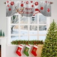 thumbnail image 3 of Gray Christmas Tie Up Valances Curtain, Cute Santa Claus Deer Winter Snowflake Adjustable Rod Pocket Short Window Treatment Tie Up Curtains Valances for Kitchen Living Room Bathroom 42x18 Inches, 3 of 9