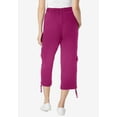 Woman Within Women's Plus Size PullOn Knit Cargo Capri Pants