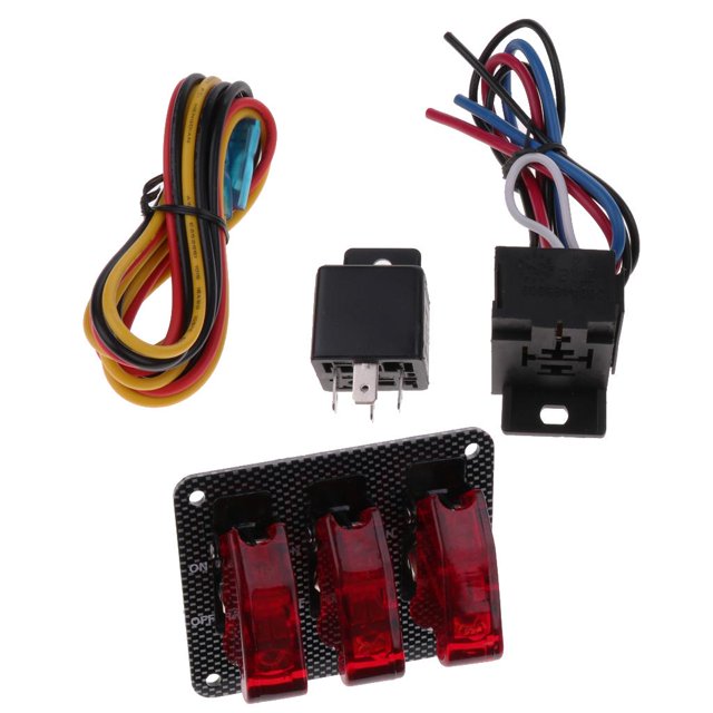 S SERENABLE Einfach zu installieren Commutateur à Bascule à 3 Rangées avec Couverture LED Rouge