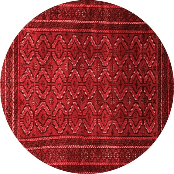 Ahgly Company Indoor Round Southwestern Red Country Area Rugs, 4' Round
