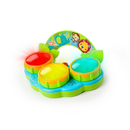 Bright Starts Safari Beats Musical Drum Toy with Lights, Ages 3 months
