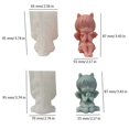 thumbnail image 3 of 2 Pcs Wishing Girl Candle Molds Little Girl Silicones Mould Casting Mould Baking Molds for Cake Chocolate Decorations, 3 of 3