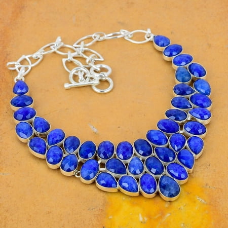 Burmese Blue Sapphire Necklace – Natural Sapphire Gemstone in 925 Sterling Silver, Handmade Gift for Women