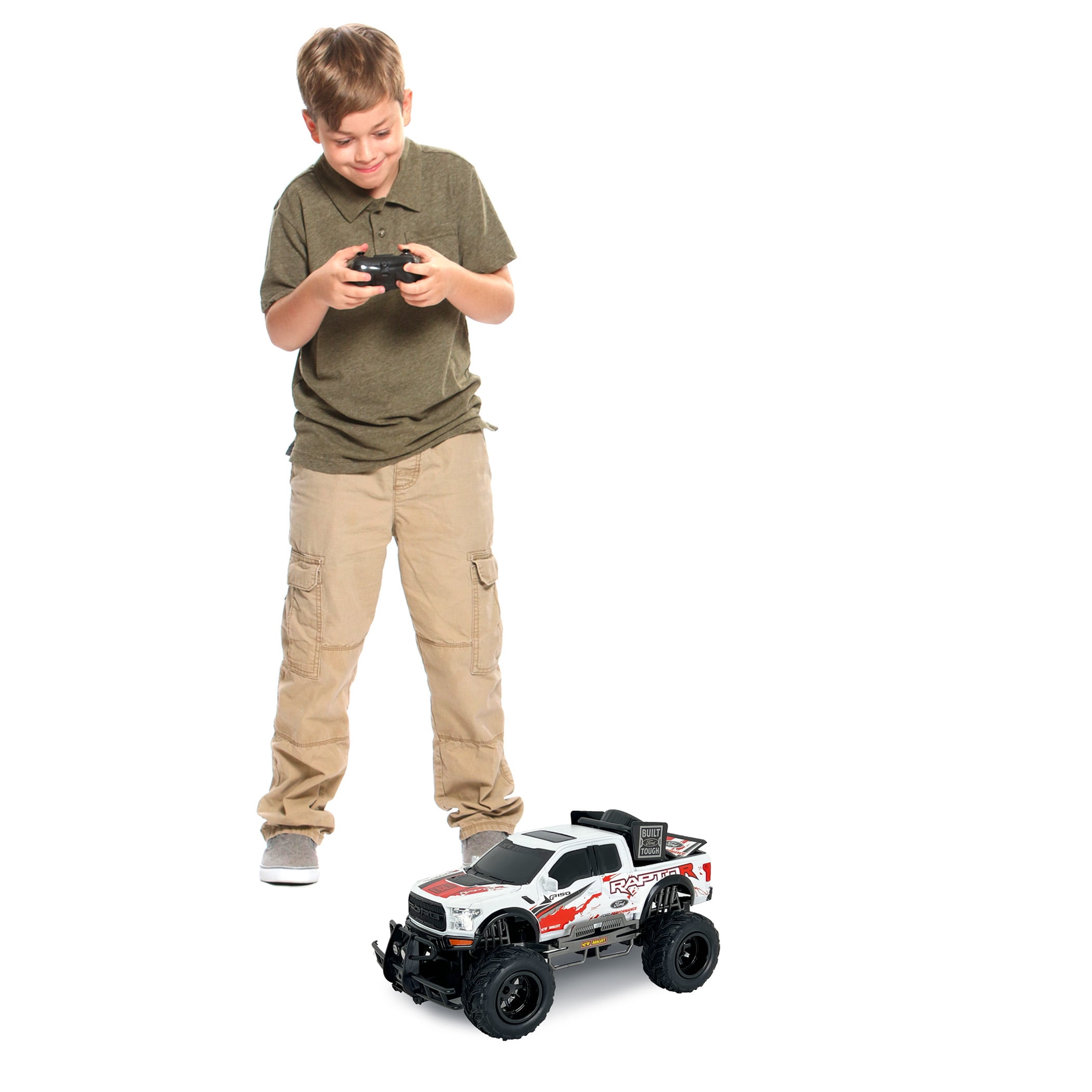 New Bright (1:10) Ford Raptor Battery Remote Control White Truck, 61078U-2H Child