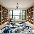 thumbnail image 2 of ODIKA 8'x10' Machine Washable Non-Slip Area Rug, Abstract Navy Blue High Traffic Rug, Blue, 956056, 2 of 7