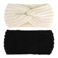 thumbnail image 4 of Minzimin 5 Pieces Knit Headbands Winter Headbands Ear Warmers Thick headbands for Women Knitted Headband for Women Crochet Head Wraps for Women Girls (Black Beige Grey Pink Burgundy), 4 of 8