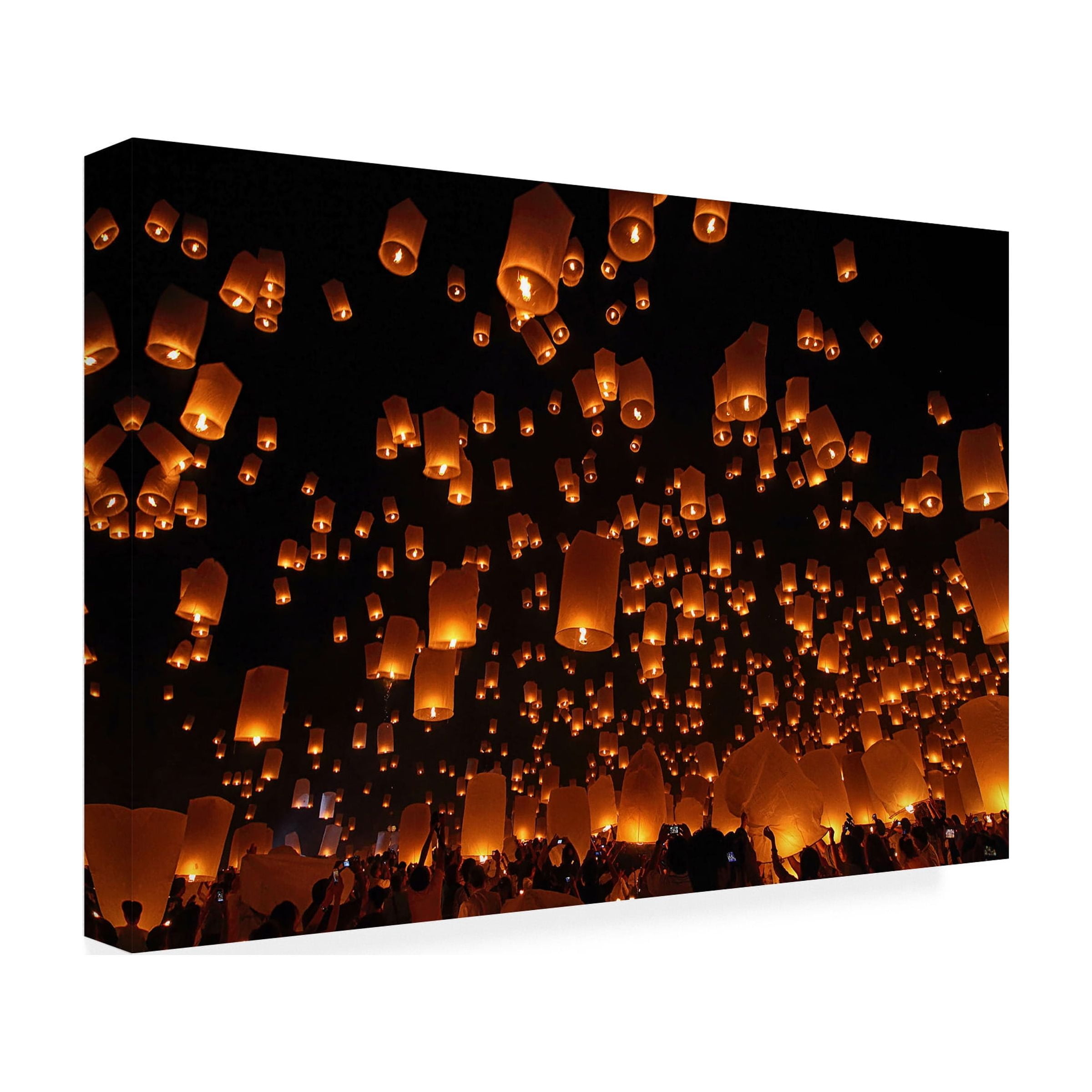 Vichaya 'Floating Lanterns' Canvas Art