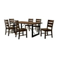 Furniture of America Jared 7 Piece Rustic Dining Table Set, Walnut