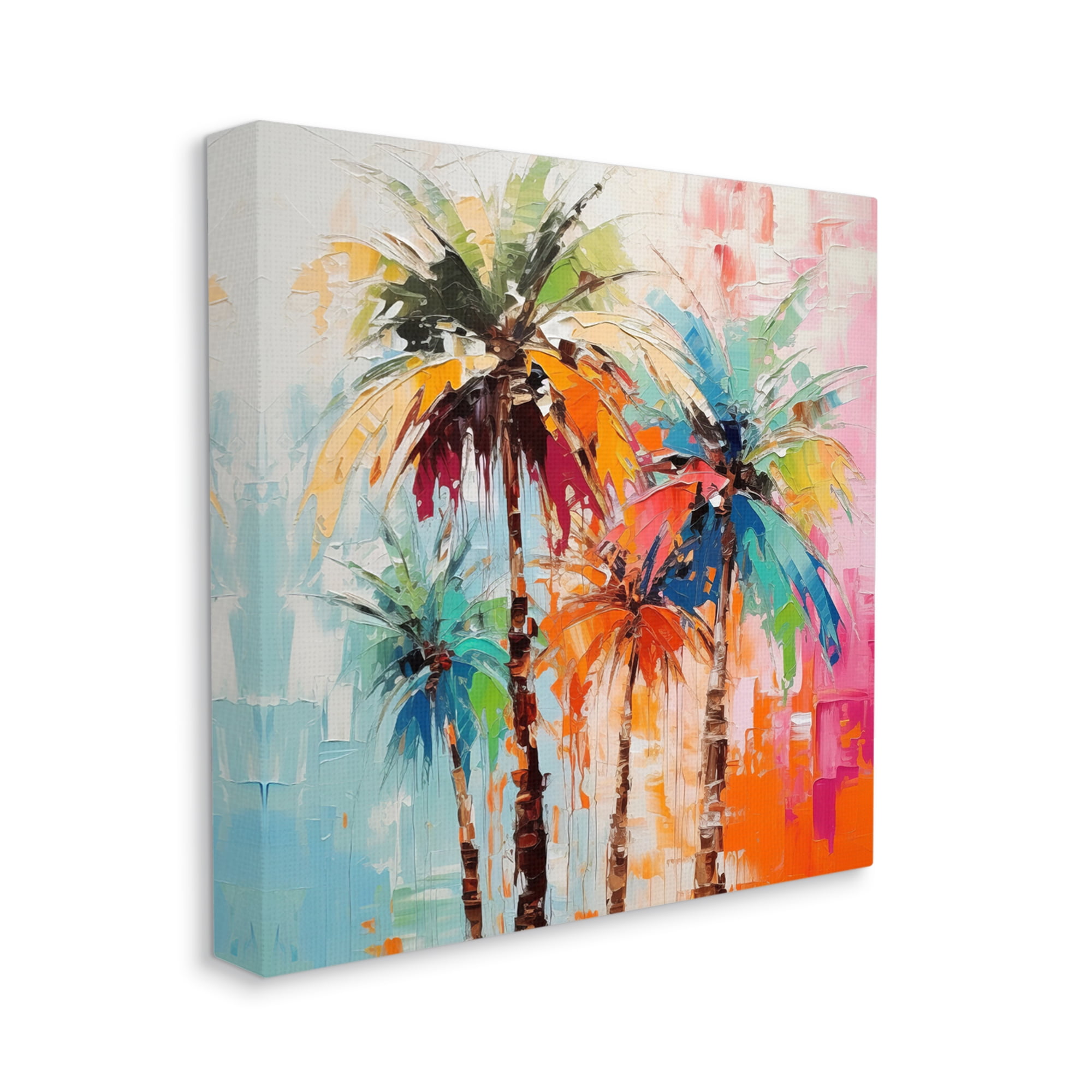 Stupell Industries Abstract Palm Tree Painting Botanical & Floral Painting Gallery Wrapped Canvas Art Print Wall Art, 24 x 24