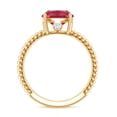 thumbnail image 2 of Lab Created Ruby Solitaire Ring with Surprise Diamond - 2 Carat - AAAA Grade certified, 18K Yellow Gold, US 12.00, 2 of 8