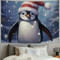 thumbnail image 2 of BCIIG Penguin Santa Hat Tapestry Wall Hanging Unique Style for Home Decor - Graphic Tapestries for Living Room Bedroom 40x30inch, 2 of 6