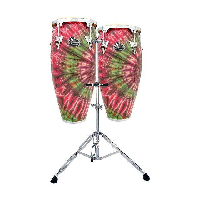 LP LP Aspire Accent 10 & 11 Conga Set/Double Stand Red Tie Dye