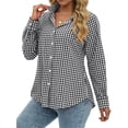 thumbnail image 4 of Fantaslook Plaid Button Down Shirts for Women Dressy Casual Long Sleeve Shirts Collared Work Blouses Tops, 4 of 10