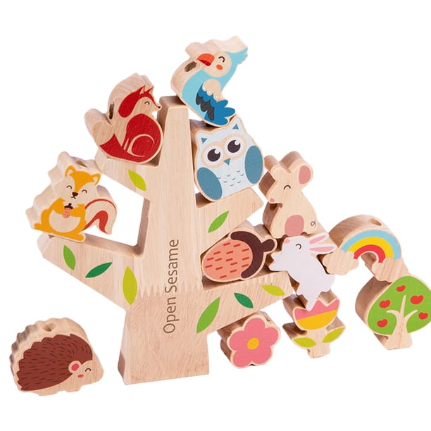 Juguetes Apilables De Madera 2 En 1, Cuentas De Animales, Cuerdas, Juego De Equilibrio Para Niños, Juguete Educativo, Regalo De Cumpleaños Para Niños Yuarrent FN006109-00