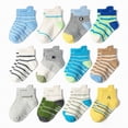 thumbnail image 2 of TOWED22 Infant Toddler Ankle Grip Socks Multi Pairs, Non-Slip Bottom Socks with Cute Animals Prints, Baby Unisex C,3-5 Y, 2 of 4