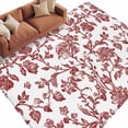 thumbnail image 3 of 6x9 Area Rugs, Red Boho Flower Non-Skid Rubber Backing Large Rectangle Rugs - Living Room Bedroom Home Office, Vintage Paisley Farmhouse Pattern Indoor Floor Mat Carpets Washable Rug, 3 of 9