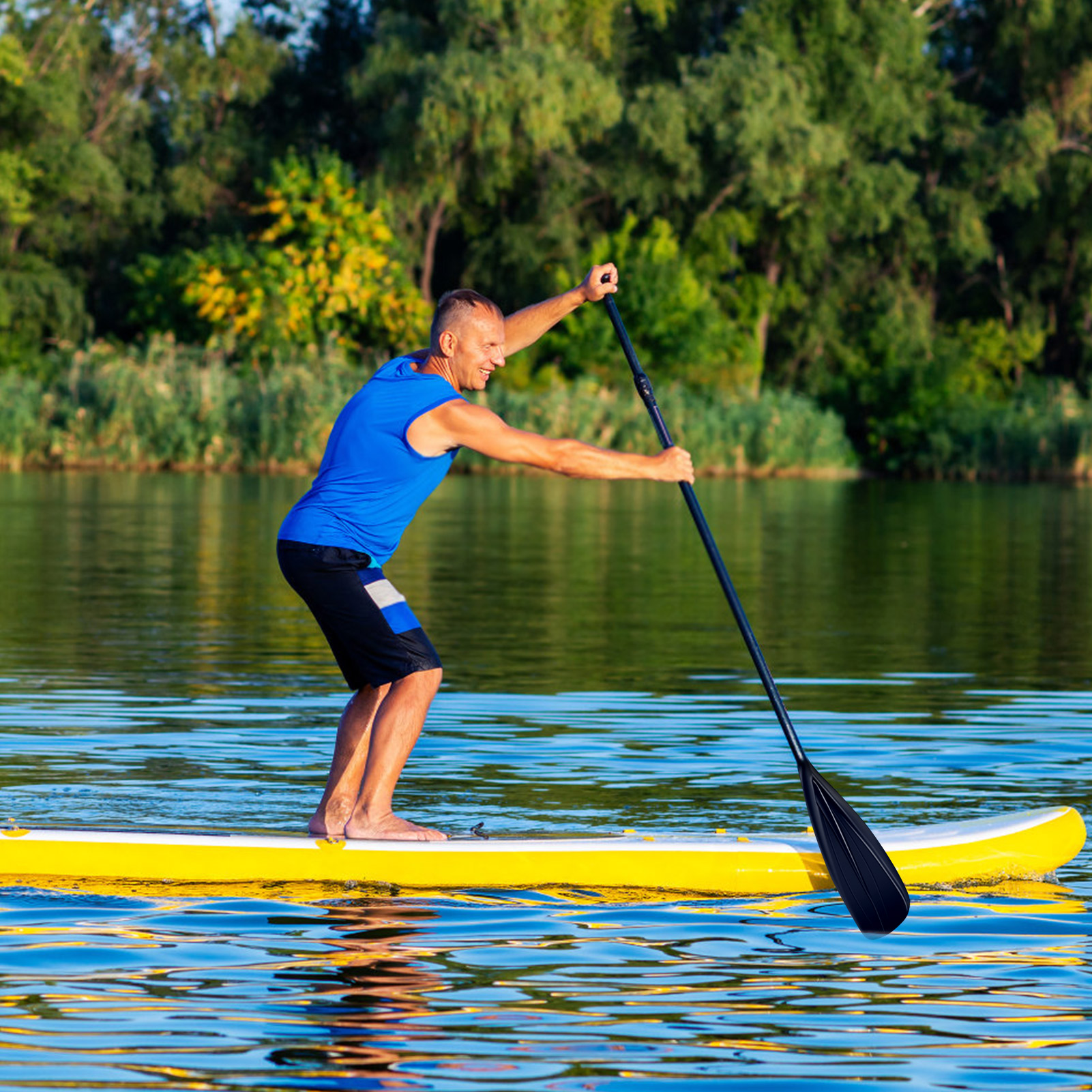 Zyyini Surfboard 2 Section Aluminum Adjustable Paddle for Boating Kayaking Surfing, Kayak Paddle