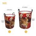 thumbnail image 3 of Picia White And Red Daisy Cow Large Laundry Basket, Waterproof, Freestanding Laundry Hamper, Collapsible Tall Clothes Hamper with Extended Handles-Small, 3 of 8