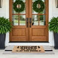 thumbnail image 2 of A1HC Coir Welcome Mat and Black & White Striped Cotton Rug Combo Set, 24"x36" & 24"x51", Hand-Woven Washable Entryway Décor, 2 of 7