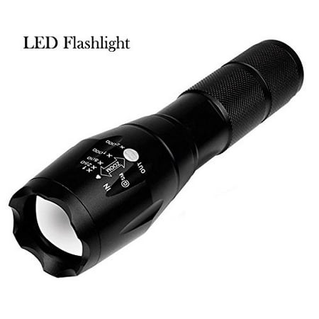 Tactical Flashlight Water Resistant Military Grade Tac Light with 5 Modes & Zoom Function Ultra Bright Torch