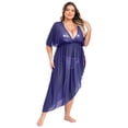 thumbnail image 1 of Aislor Robe Grande Taille pour Femmes Robe de Plage Bikini Robe de Couverture Maillot de Bain Robe Transparente Maillot de Bain Bleu Marine 3TG, 1 of 5