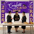 thumbnail image 4 of 3Pack Graduation Decorations Class of 2026,Congrats Grad 2026 Backdrop Banner and Hanging Porch Signs,Purple Gold Graduation Party Supplies for High School College Party,Photography Props, 4 of 7