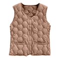 thumbnail image 4 of Women's Lightweight Down Vest, Sleeveless Quilted Puffer Jacket with Cotton Blend Shell, Warm Winter Insulated Vest, Slim Fit Casual Sleeveless Coat for Women, Cold Weather Thermal Vest Coffee XXXXXL, 4 of 4