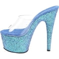 thumbnail image 4 of 7" Heel, 2 3/4" PF Slide W/Holo Glitter Bottom - Clr/Blue Holo Glitter, 11, 4 of 5