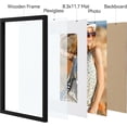 thumbnail image 2 of Vittanly A3 Picture Frame, Engineered Wood with Shatter Resistant Plexiglass, Display Pictures 8.3x11.7 with Mat or 11.7x16.5 without Mat, Poster Frame for Wall Display, Black, 1 Pack, 2 of 6