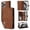 Brown, variant on ELEHOLD Case for iPhone 16 Pro Max, PU Leather Zipper Wallet Flip Folio Case with Card Holder & Wrist Strap & Stand,Brown