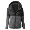 thumbnail image 1 of Gibobby Abrigo de peluche para mujer, Sudadera con Capucha para Mujer, cálida, de Forro Polar, Holgada, con Capucha, Prendas de Vestir(Gris,XG), 1 of 3