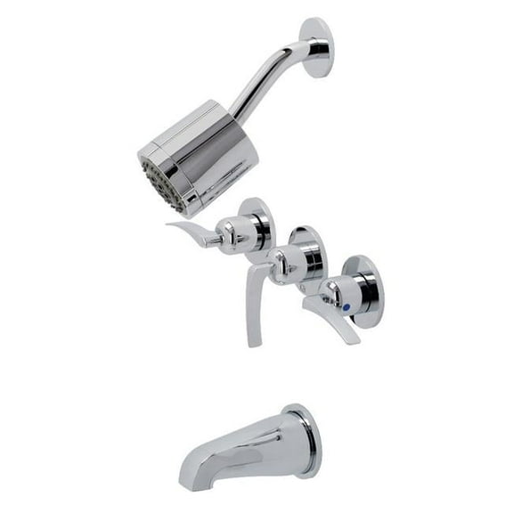 Centurion Three-Handle Tub & Shower Faucet, Polished Chrome